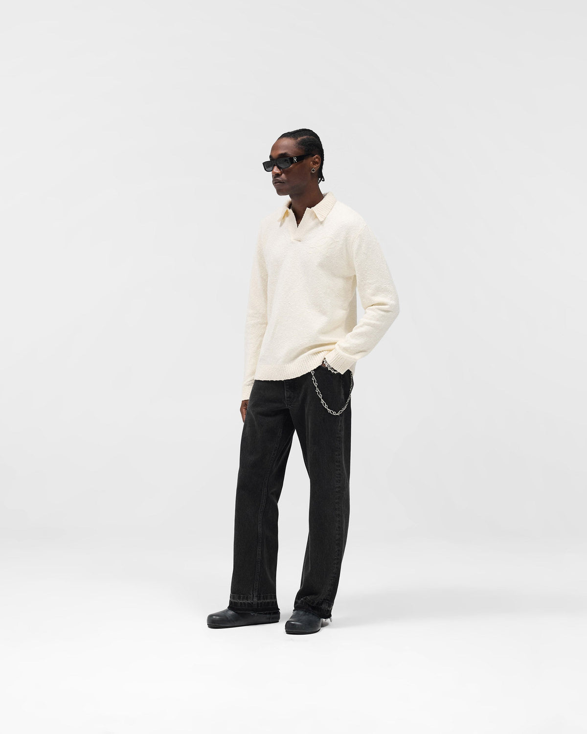 REPRESENT Knitted Polo - Aged White