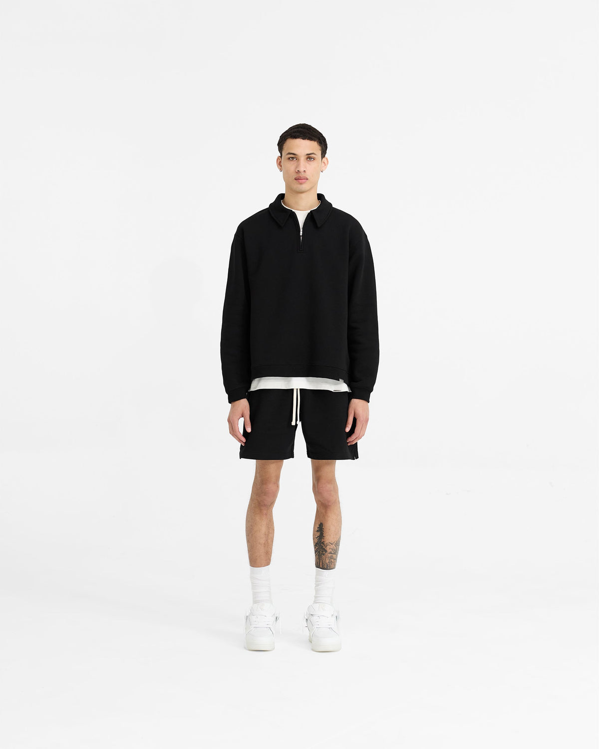 REPRESENT Initial Boxy Quarter Zip - Jet Black