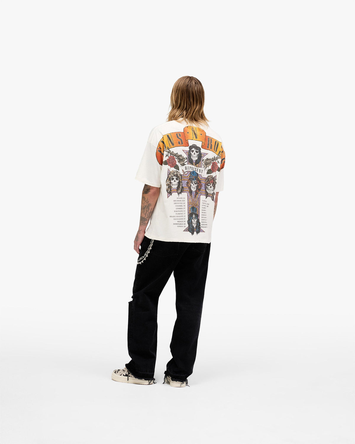 REPRESENT Represent X Guns N' Roses Tour T-Shirt - Flat White