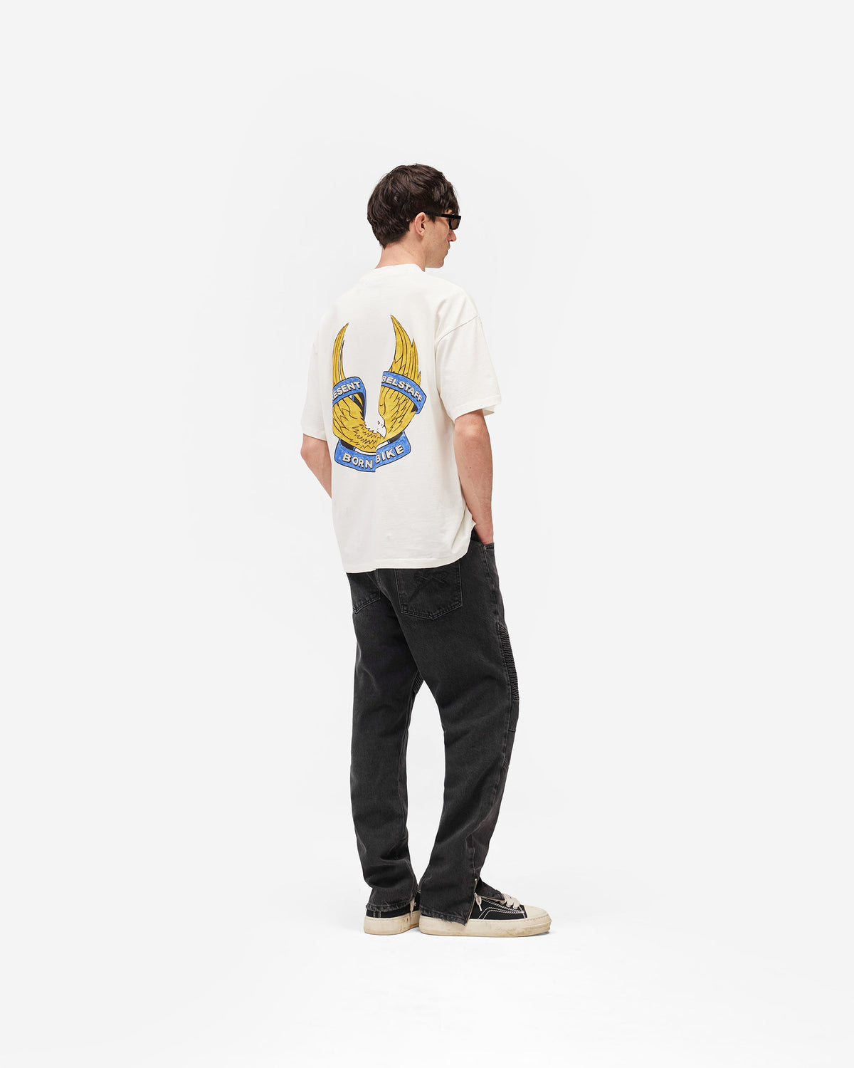 REPRESENT Represent X Belstaff Born To Bike T-Shirt - Flat White