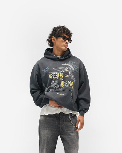 REPRESENT Enemy Hoodie - Washed Black