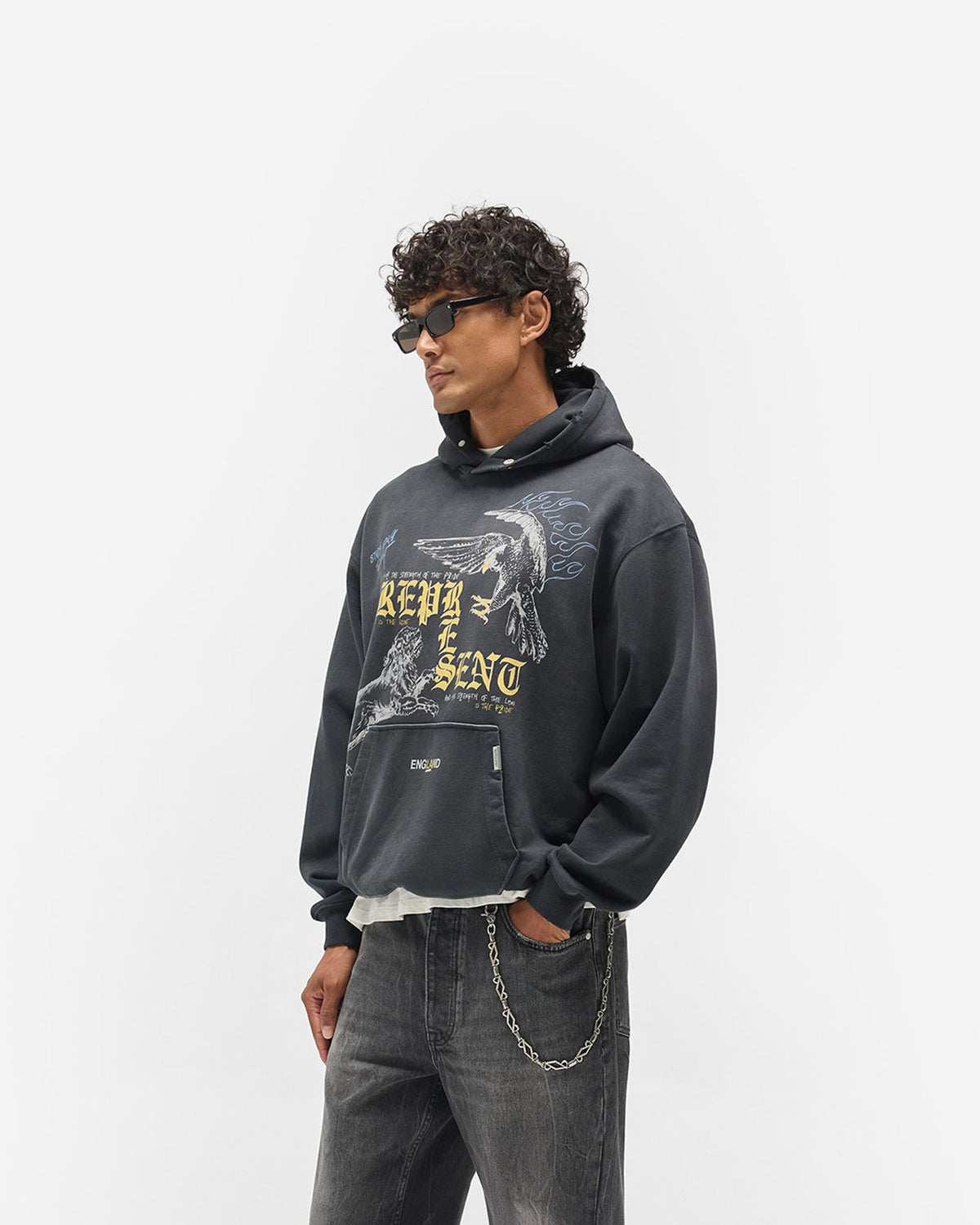 REPRESENT Enemy Hoodie - Washed Black