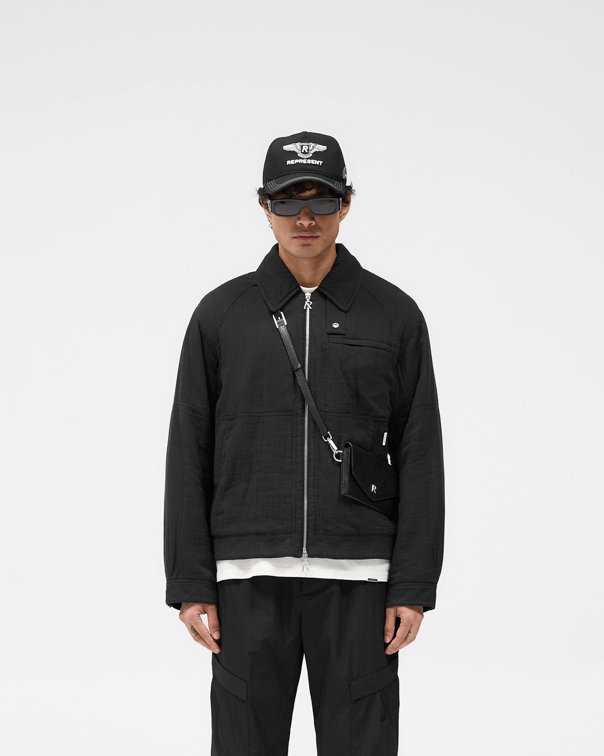 REPRESENT Crinkle Trucker Jacket - Black