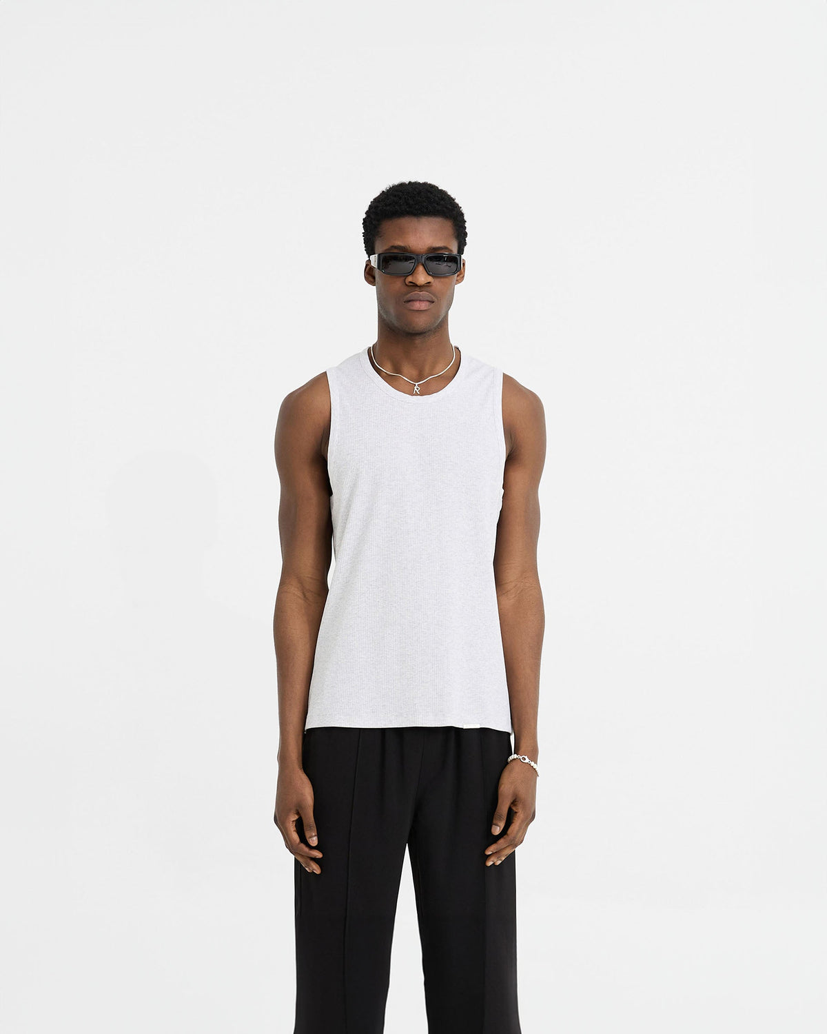 REPRESENT Initial Rib Vest - Ice Grey Marl