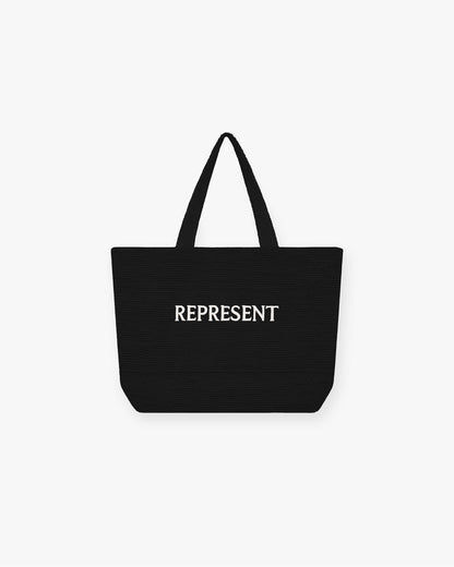 REPRESENT Raffia Tote Bag - Jet Black