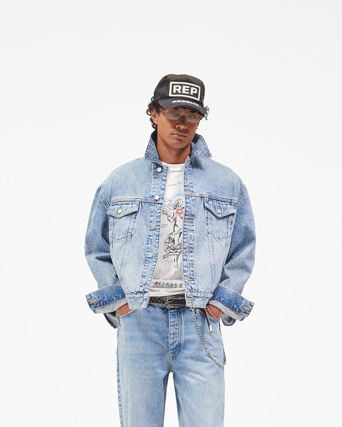 REPRESENT Trucker Jacket - Authentic Blue