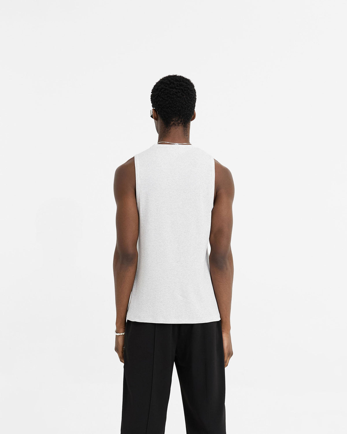 REPRESENT Initial Rib Vest - Ice Grey Marl