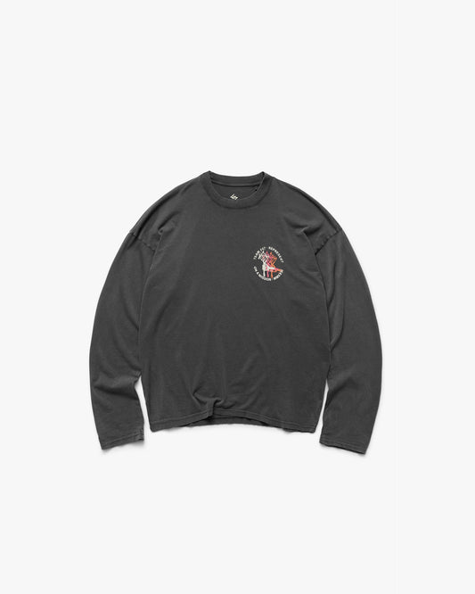 REPRESENT 247 Torch Boxy Long Sleeve T-Shirt - Washed Black