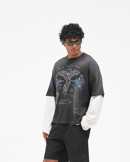 REPRESENT Heavier Than The Heavens Long Sleeve T-Shirt - Washed Black