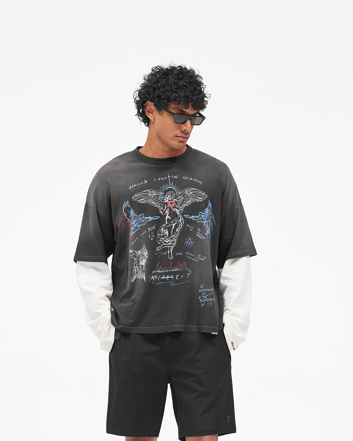 REPRESENT Heavier Than The Heavens Long Sleeve T-Shirt - Washed Black