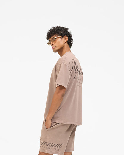 REPRESENT Represent Owners Club Script T-Shirt - Truffle