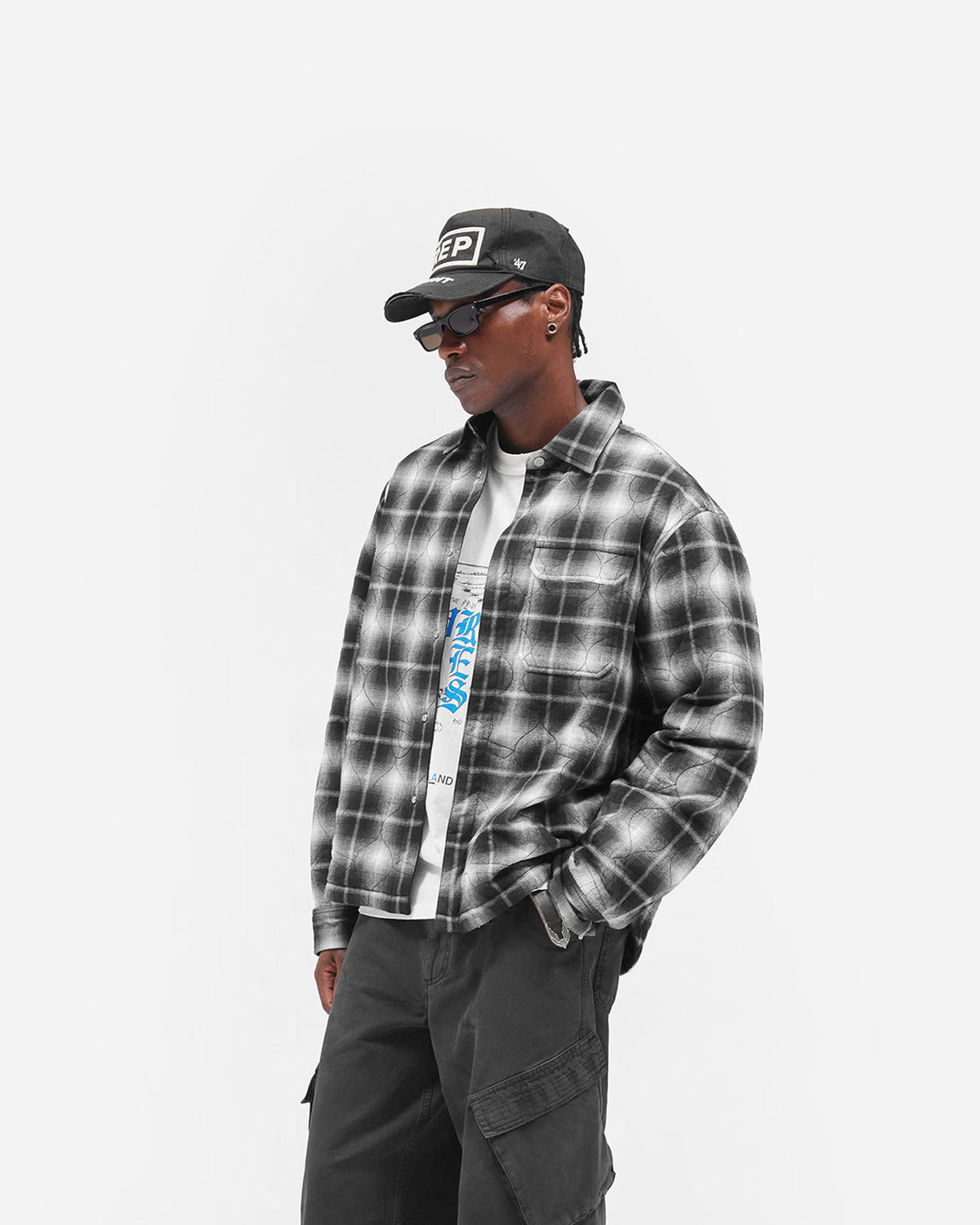 REPRESENT Logo Quilted Shirt - Black