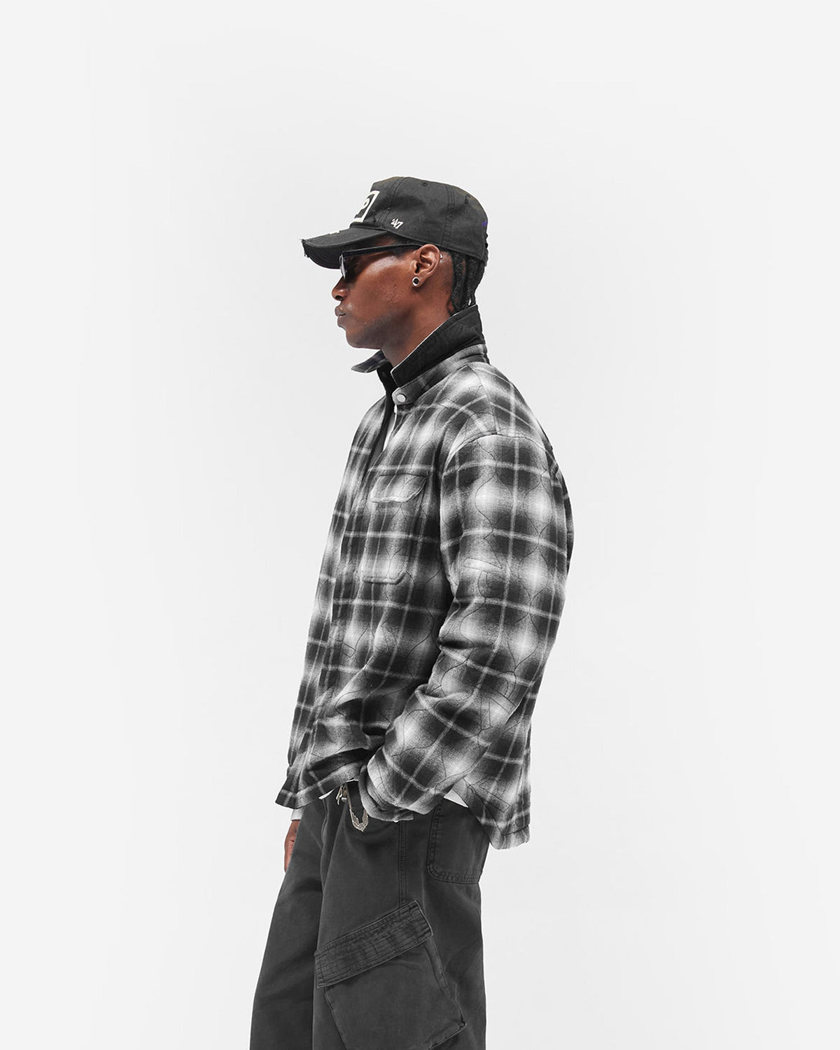 REPRESENT Logo Quilted Shirt - Black