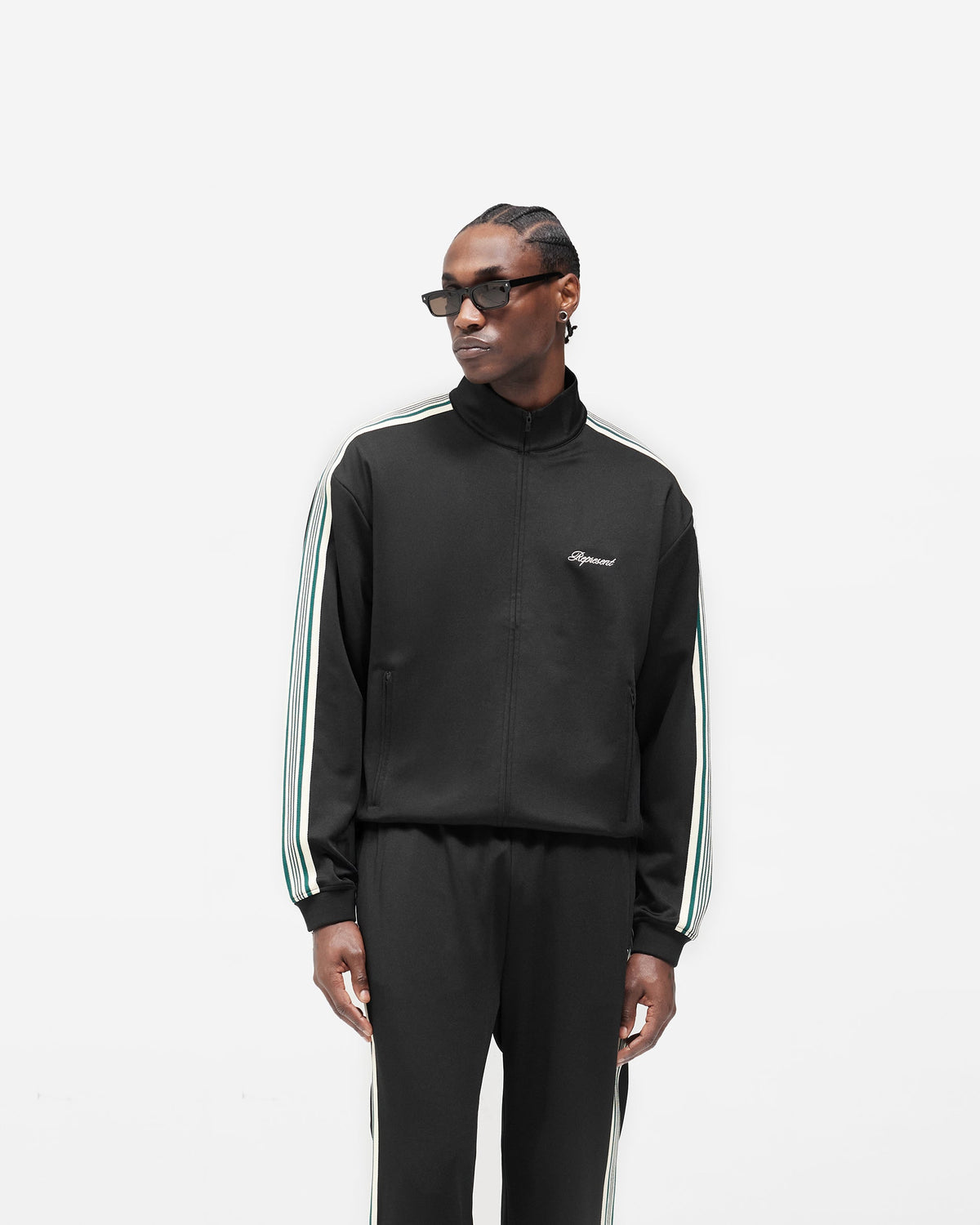 REPRESENT Taped Track Jacket - Jet Black