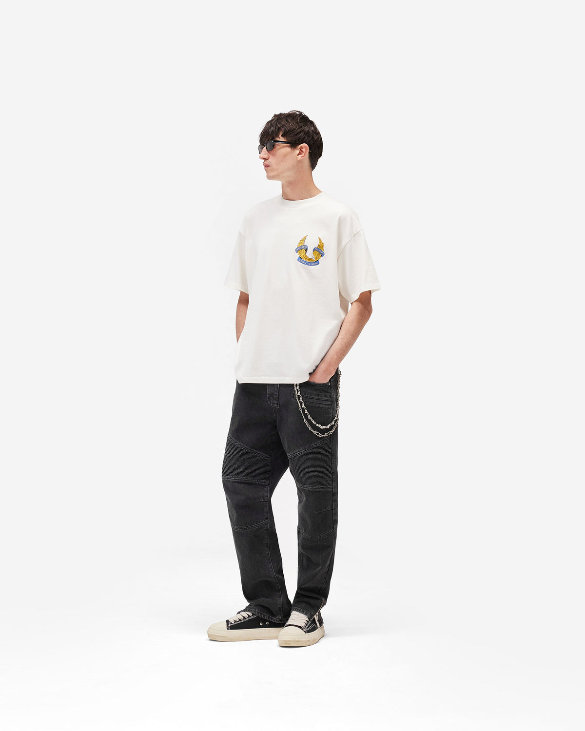 REPRESENT Represent X Belstaff Born To Bike T-Shirt - Flat White