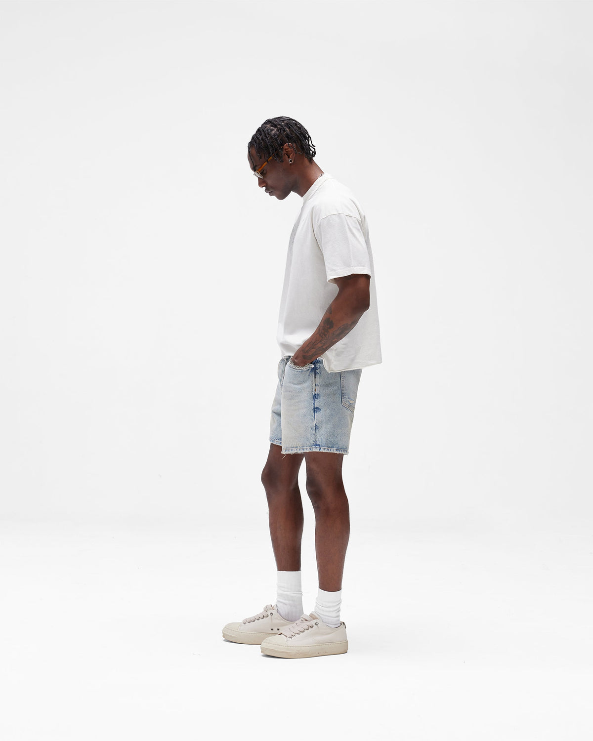 REPRESENT Busy Doing Nothing Denim Short - Dusty Blue