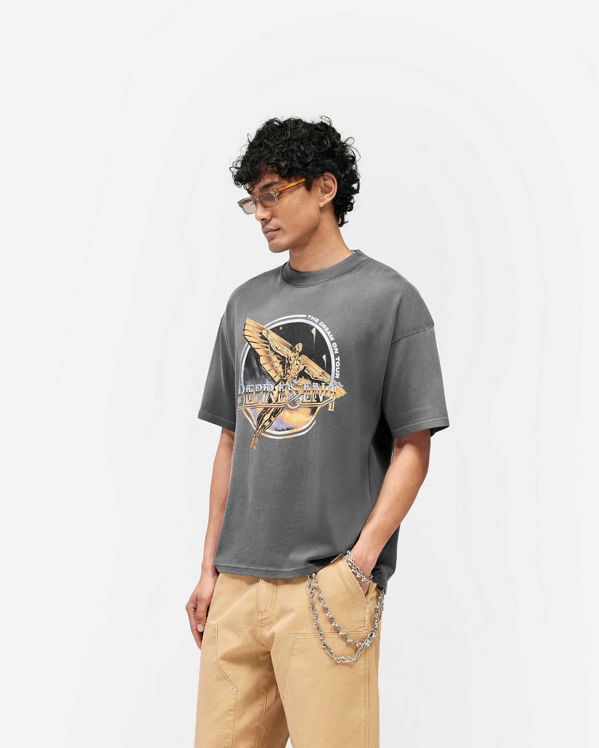 REPRESENT Golden Tour T-Shirt - Sun Fade Grey