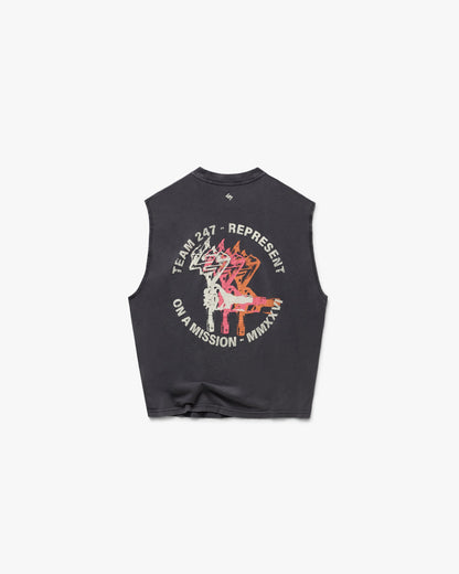 REPRESENT 247 Torch Boxy Tank - Washed Black