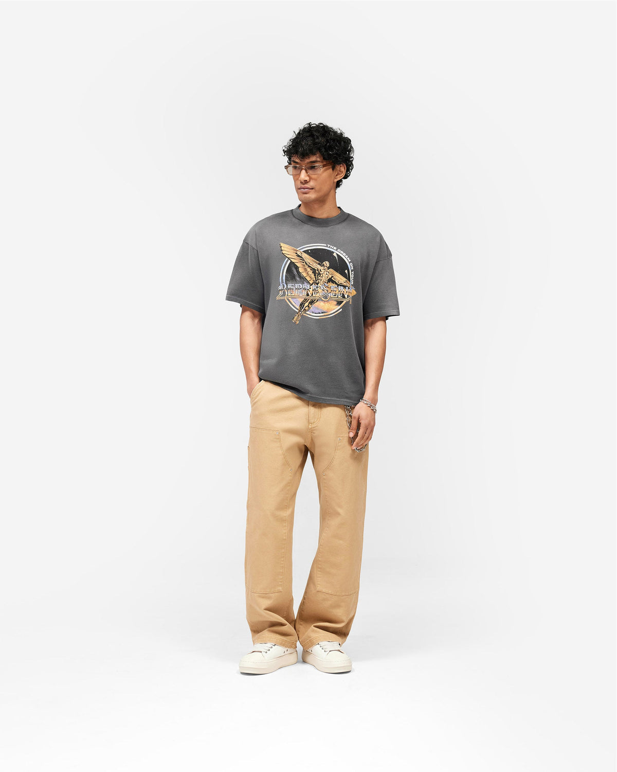 REPRESENT Golden Tour T-Shirt - Sun Fade Grey