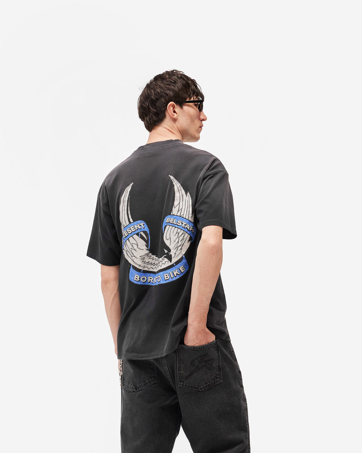 REPRESENT Represent X Belstaff Born To Bike T-Shirt - Aged Black