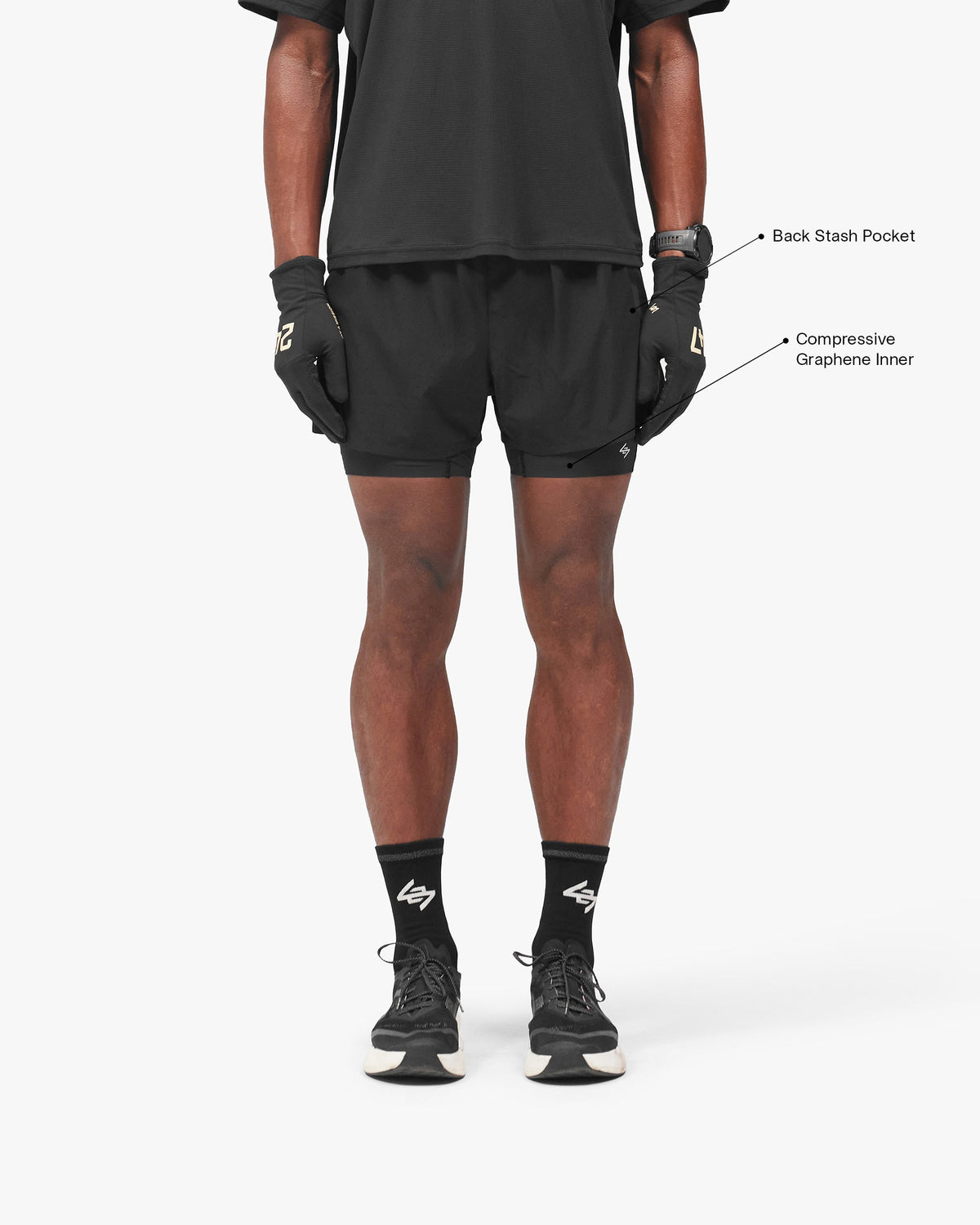 REPRESENT 247 Ghost 2-In-1 Short - Jet Black