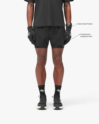 REPRESENT 247 Ghost 2-In-1 Short - Jet Black