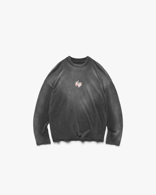 REPRESENT 247 Ignite Long Sleeve T-Shirt - Stained Black Wash