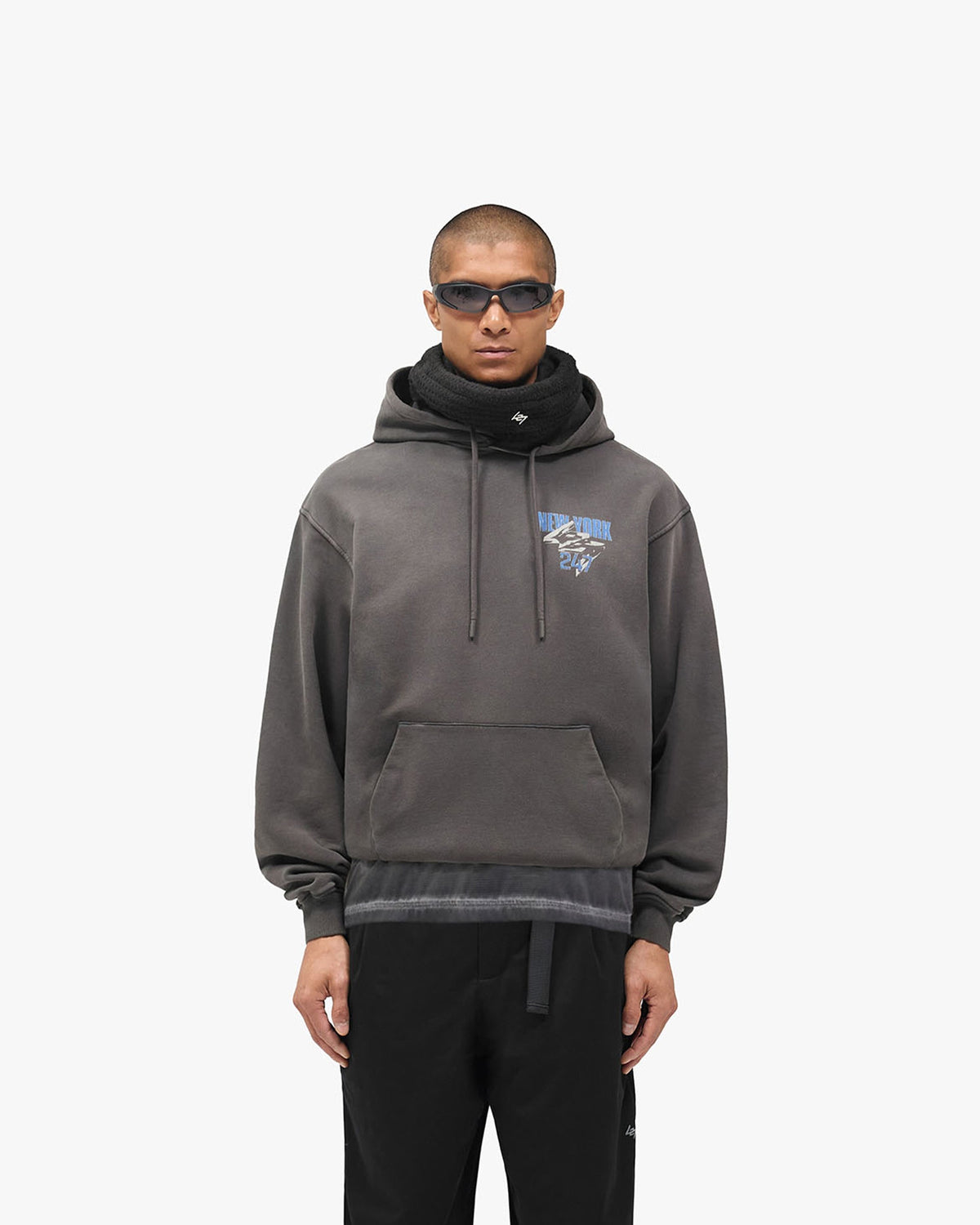 REPRESENT 247 New York Hoodie - Washed Grey