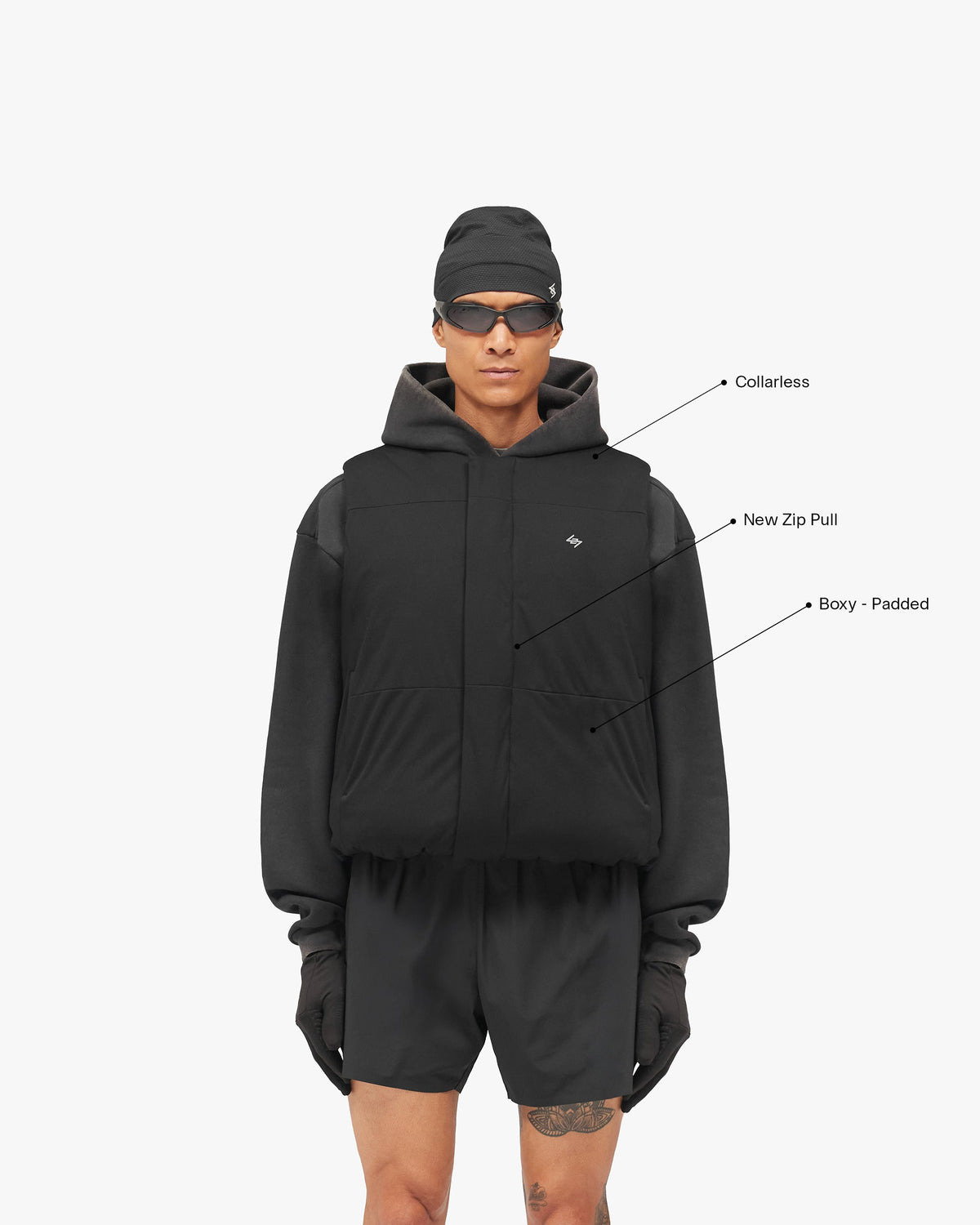 REPRESENT 247 Power Shield™  Padded Gilet - Jet Black