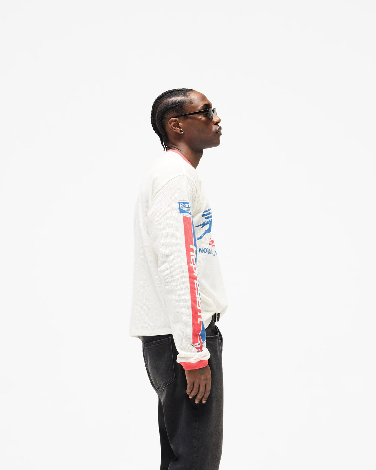 REPRESENT Mesh Pegasus Long Sleeve T-Shirt - Flat White