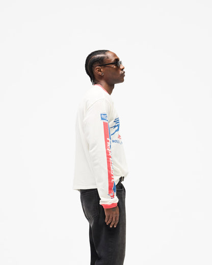 REPRESENT Mesh Pegasus Long Sleeve T-Shirt - Flat White