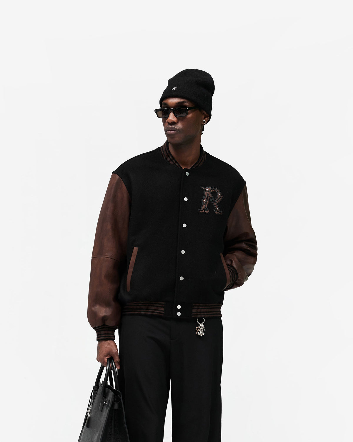 REPRESENT Varsity Bomber - Jet Black