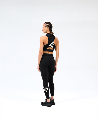 REPRESENT 247 Zip Front Performance Crop - Black