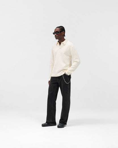 REPRESENT Knitted Polo - Aged White