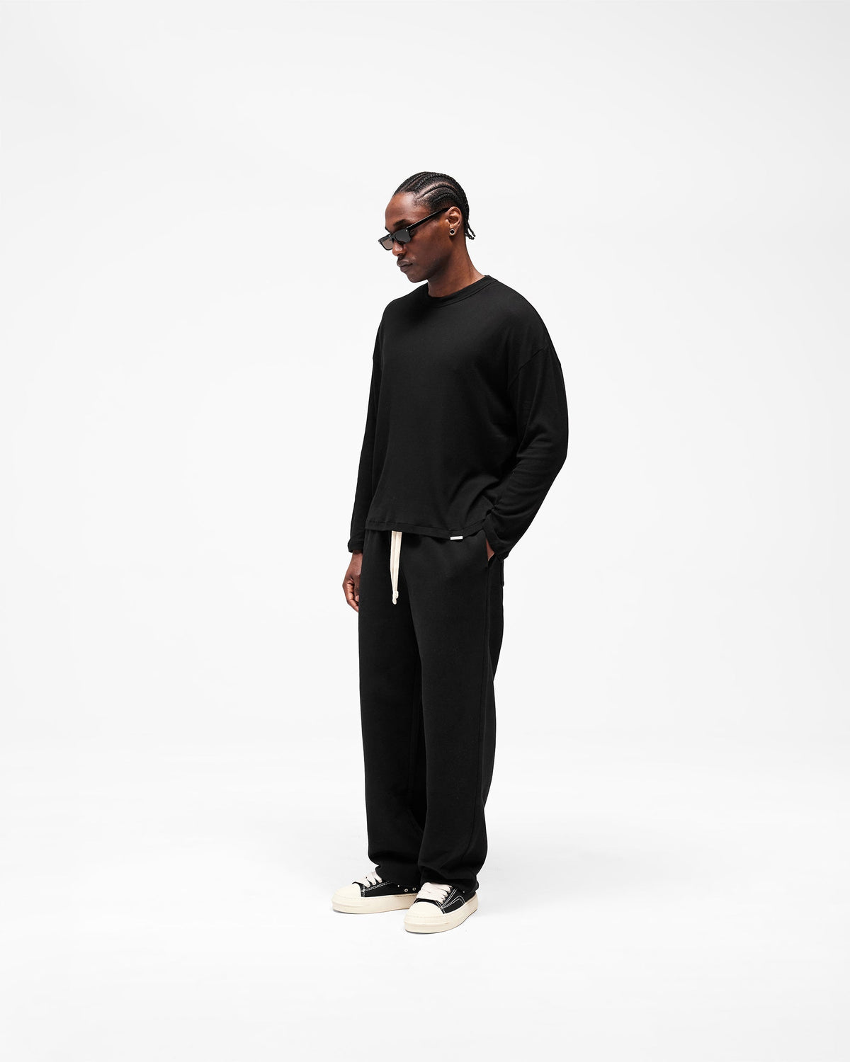 REPRESENT Initial Sheer Rib Long Sleeve T-Shirt - Jet Black