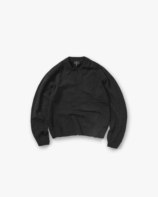 REPRESENT Knitted Polo - Jet Black