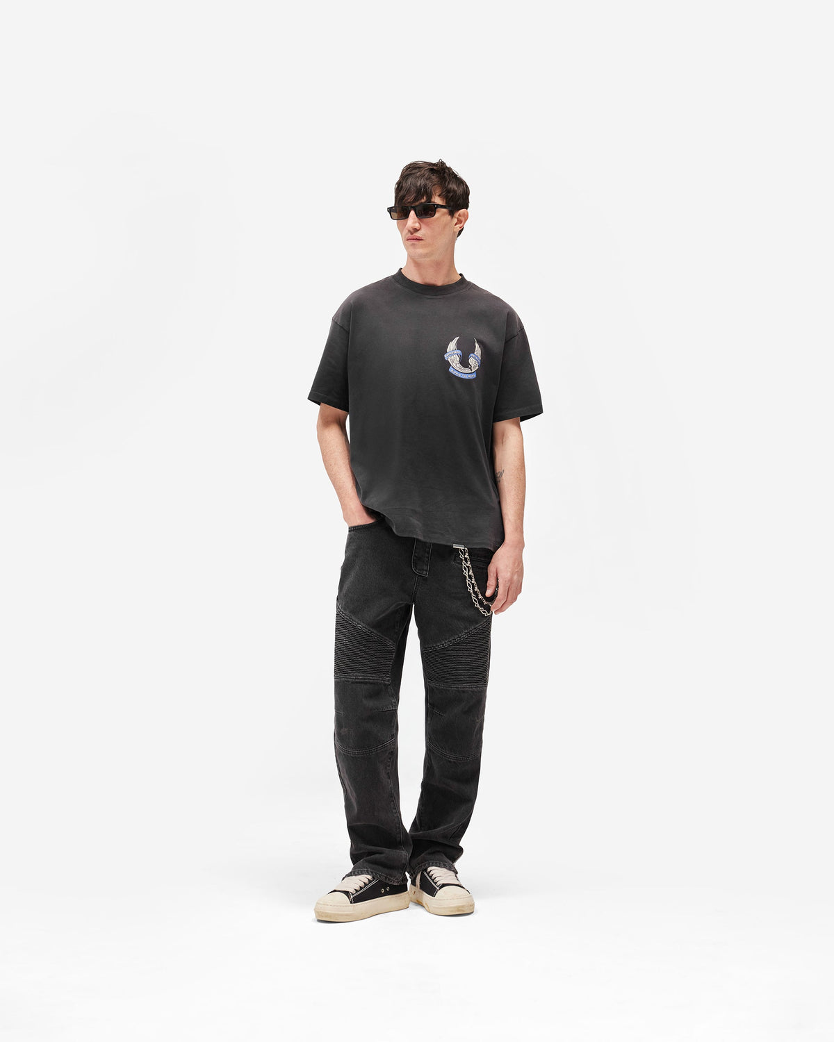 REPRESENT Represent X Belstaff Born To Bike T-Shirt - Aged Black