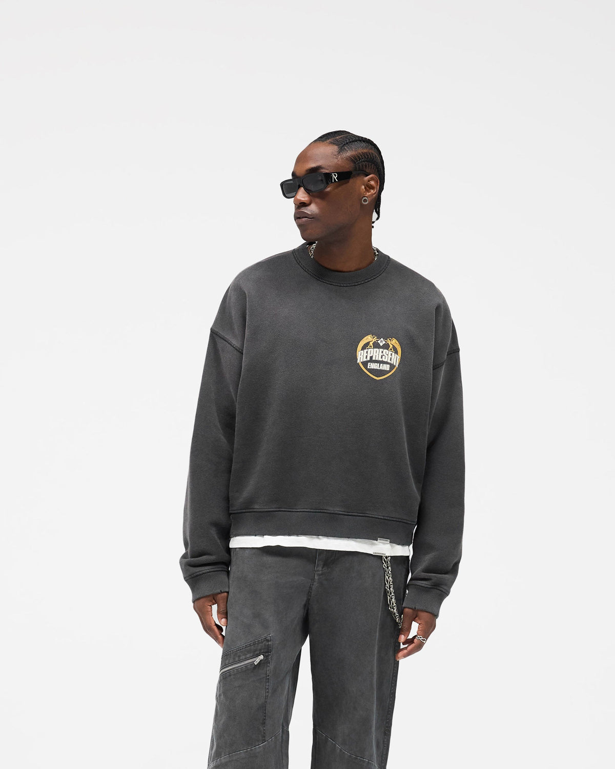 REPRESENT Angel Border Sweater - Stained Black