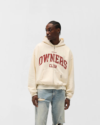 REPRESENT Represent Owners Club Zip Through Hoodie - Buttercream