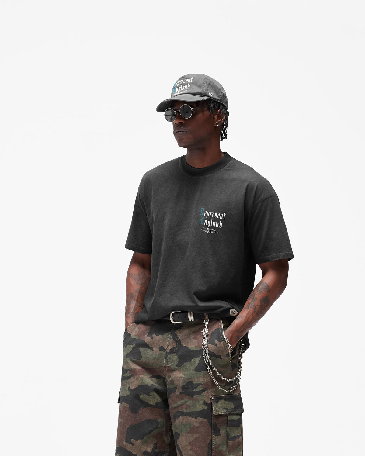 REPRESENT Private Members T-Shirt - Stained Black