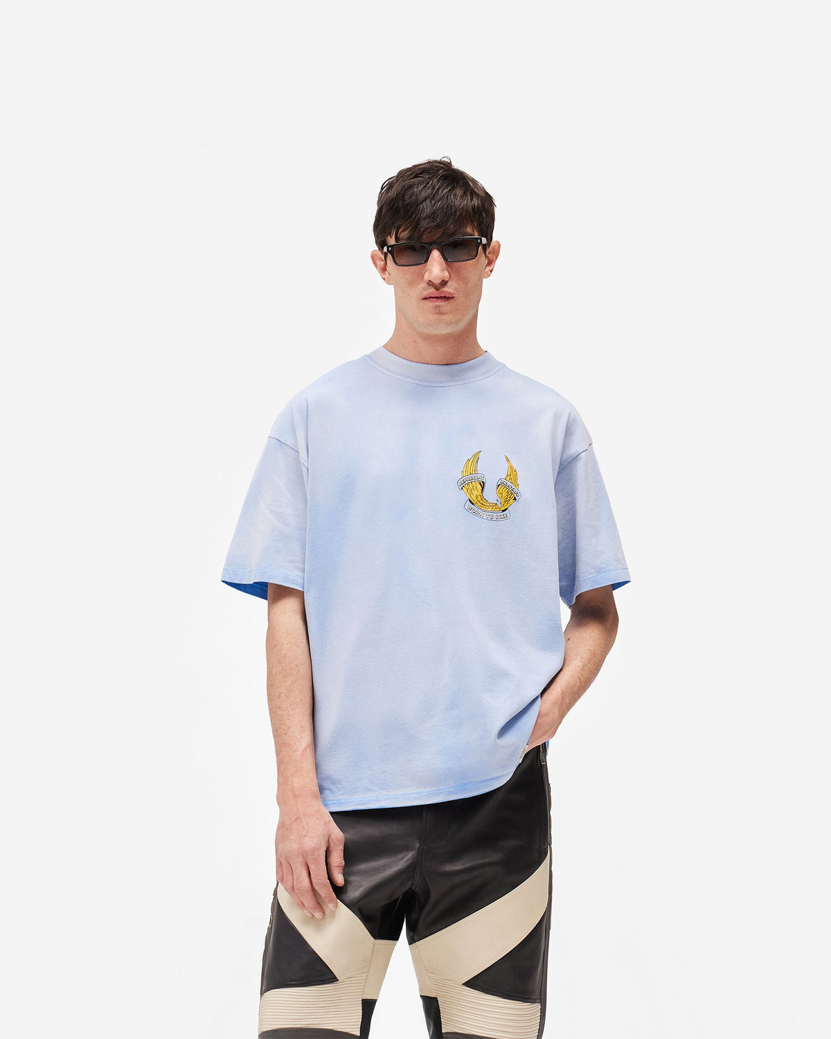 REPRESENT Represent X Belstaff Born To Bike T-Shirt - Mid Blue