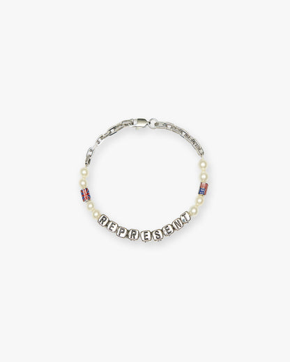 REPRESENT Beaded Represent Bracelet - Silver