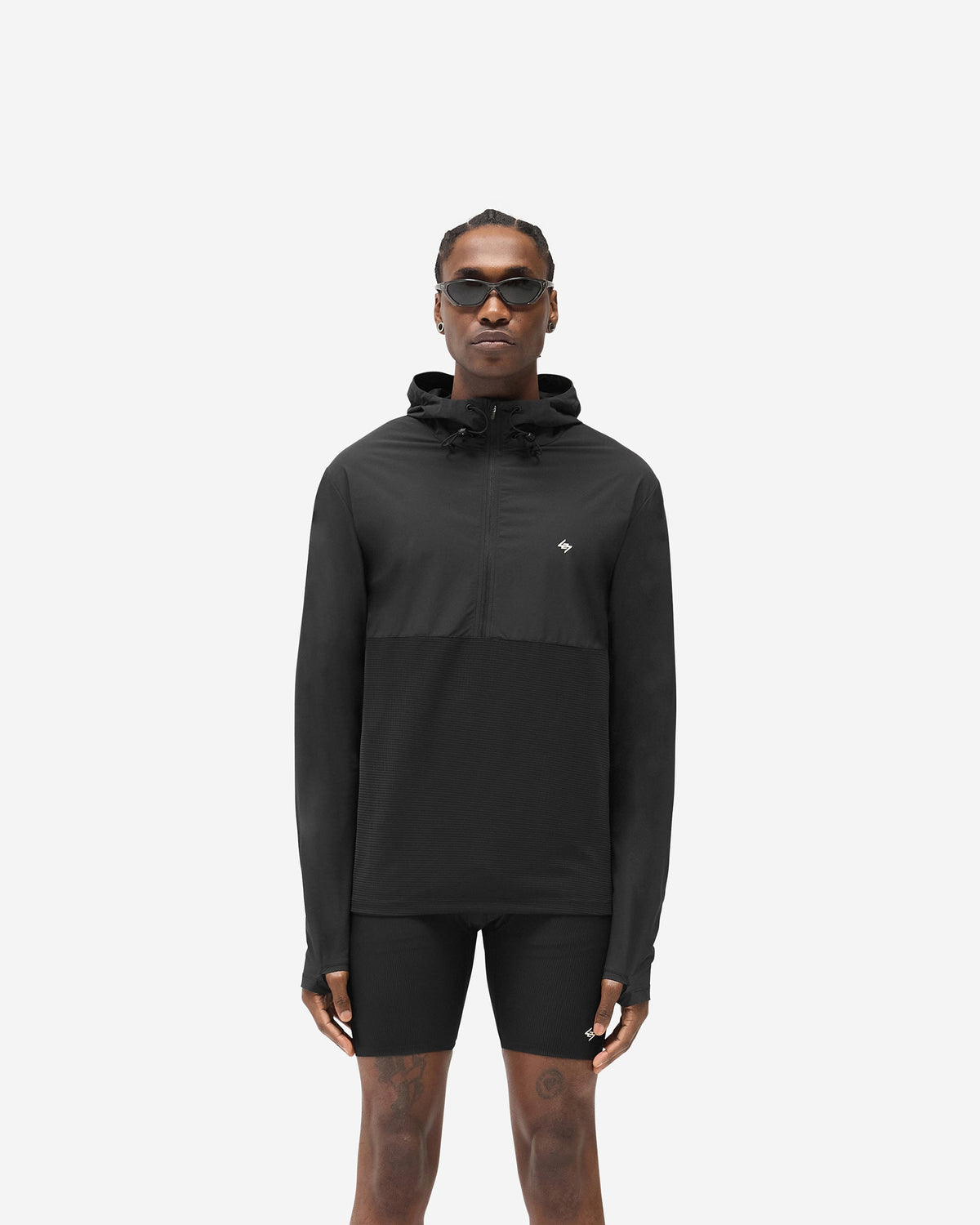 REPRESENT 247 Hooded Quarter Zip - Black