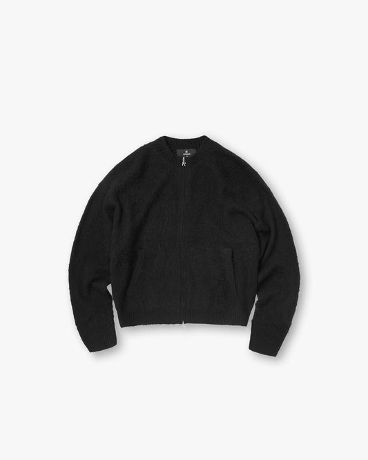 REPRESENT Knitted Bomber Jacket - Jet Black