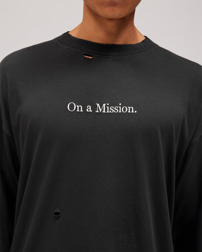 REPRESENT 247 On A Mission Long Sleeve T-Shirt - Jet Black