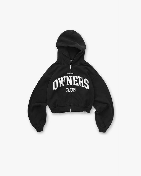 REPRESENT Represent Owners Club Zip Through Hoodie - Jet Black