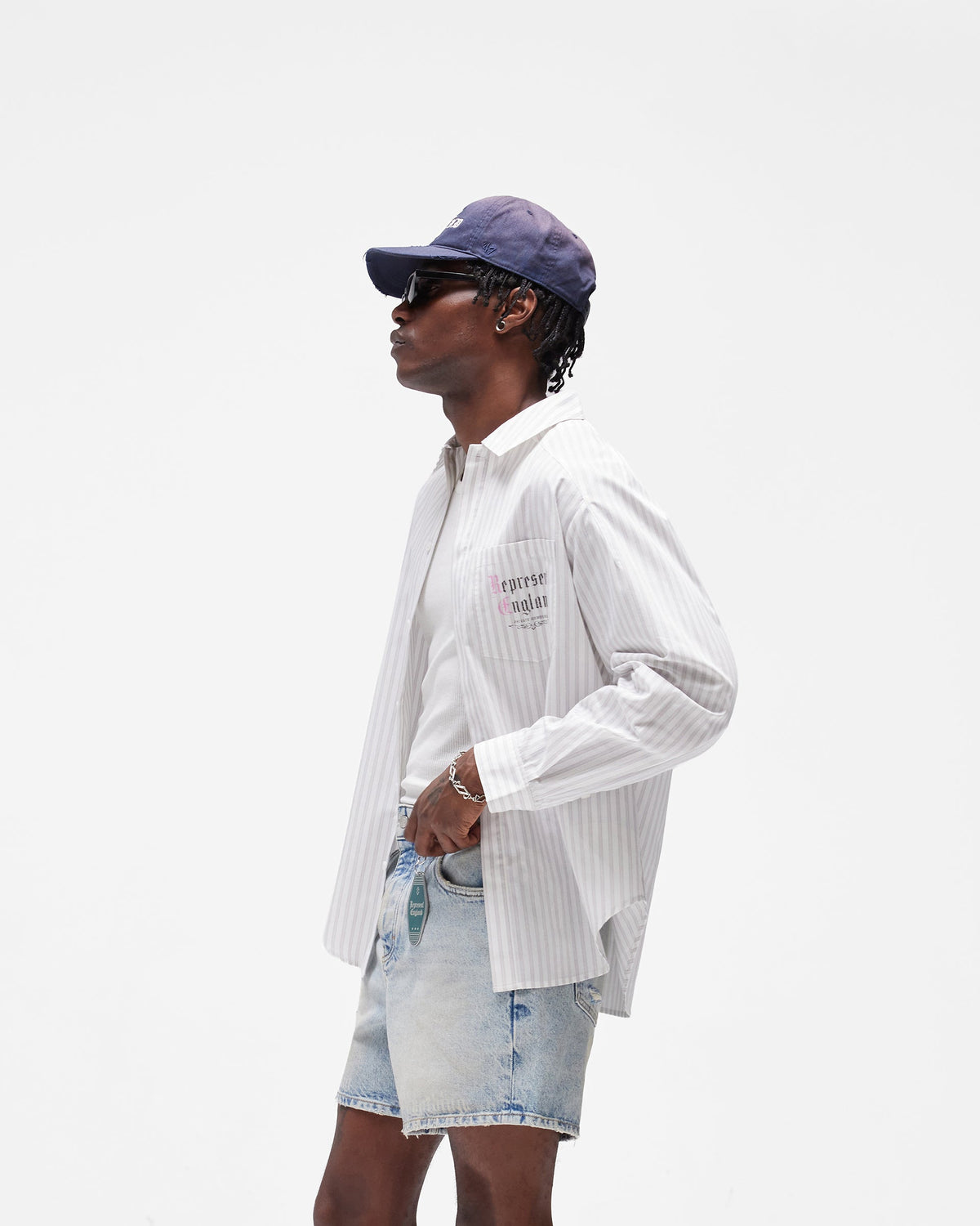 REPRESENT Pinstripe Shirt - Flat White