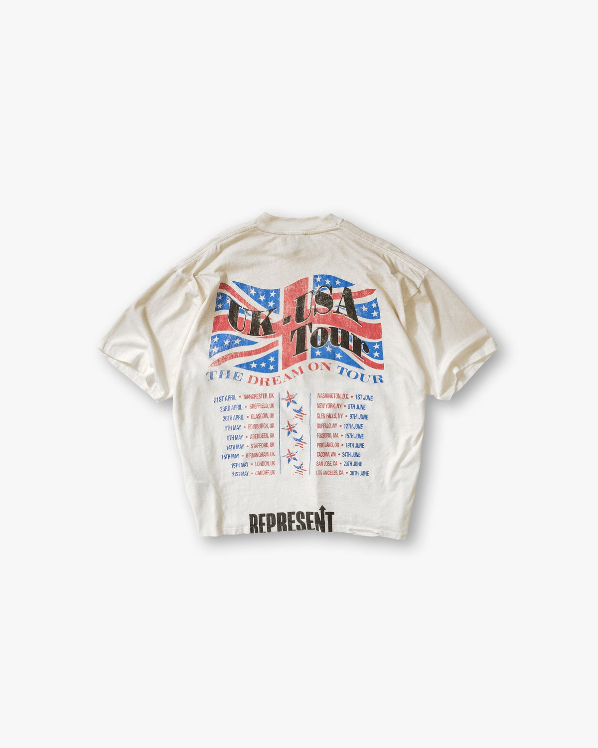 REPRESENT Dream On Tour T-Shirt - Washed Ecru