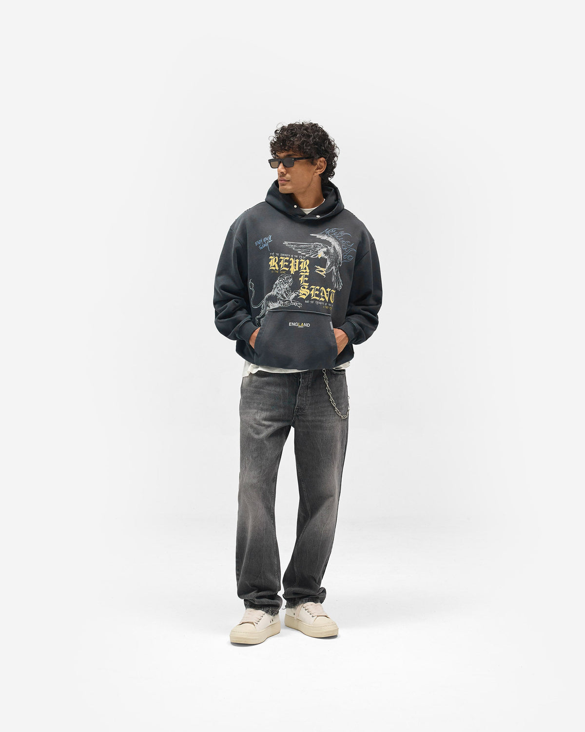REPRESENT Enemy Hoodie - Washed Black