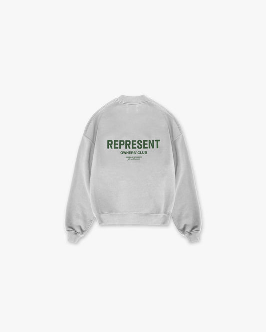 REPRESENT Represent Owners Club Sweater - Ash Grey Racing Green